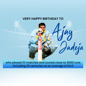 Birthday greeting for cricketer Ajay Jadeja