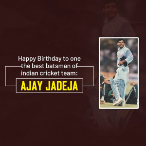 Image of Ajay Jadeja with a birthday greeting