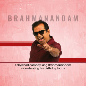 Brahmanandam, a popular Tollywood comedy actor, celebrating his birthday.