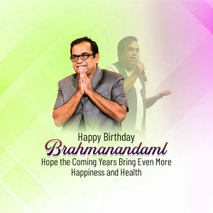 Birthday greeting for Brahmanandam with a photo collage.