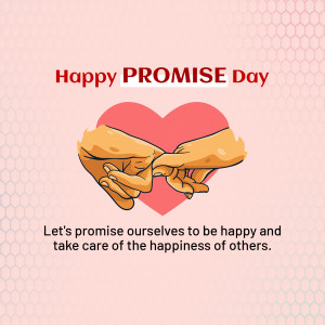 Promise Day illustration with hands making a pinky promise and a red heart.