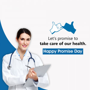 Female doctor with stethoscope and clipboard, giving a thumbs up with a hand graphic.