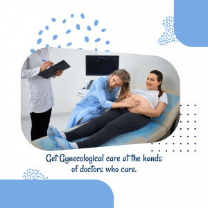 Doctor examining a pregnant woman during a gynecological checkup.