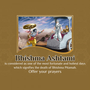 Illustration depicting a scene from the Mahabharata, featuring Bhishma Pitamah on a chariot.