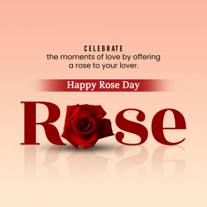 Rose Day greeting with a red rose and text