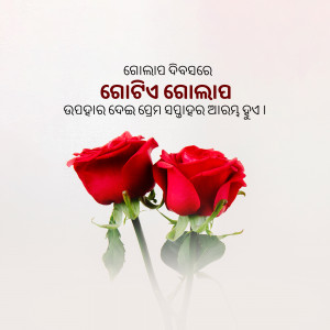 Two red roses with Odia text on a white background