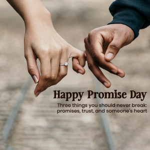 Close-up of two hands linked with a ring, celebrating Promise Day
