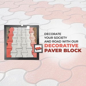 Image of decorative paver blocks with text promoting road decoration.