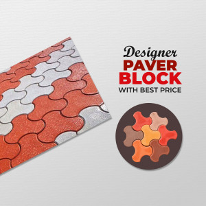 Image of designer paver blocks with a promotional offer.