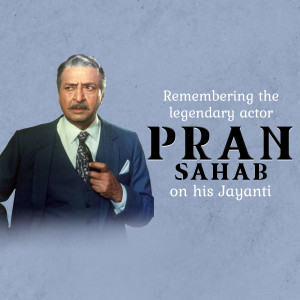 Portrait of Pran Sahab, a legendary Indian actor