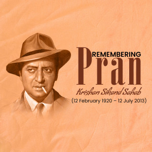 Portrait of Pran, a legendary Indian actor