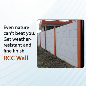 RCC wall with weather-resistant finish