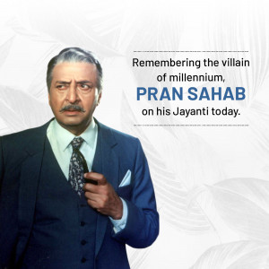Portrait of Pran Sahab, a veteran Indian actor known for playing villainous roles.