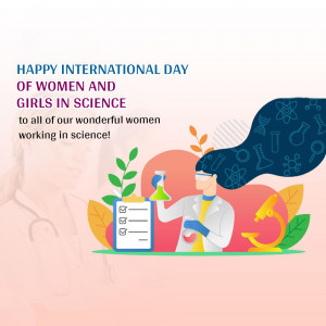 Illustration celebrating International Day of Women and Girls in Science