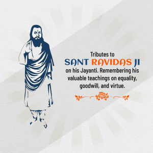 Image depicting Sant Ravidas with text commemorating his Jayanti.