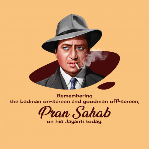 Portrait of Pran Sahab, a legendary Indian actor