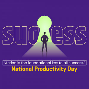 Image depicting a person walking towards a keyhole representing success, with the text 'Success' and a motivational quote.