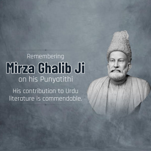 Portrait of Mirza Ghalib, a prominent Urdu poet, on his Punyatithi