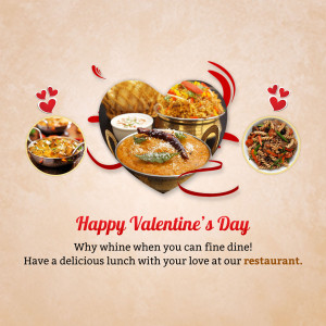 Valentine's Day promotion featuring Indian cuisine