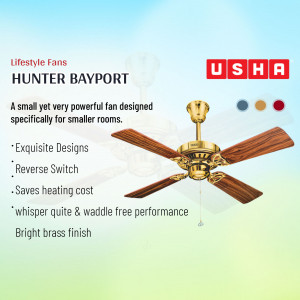 Usha Hunter Bayport ceiling fan for small rooms