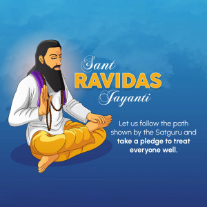 Illustration of Sant Ravidas in a meditative pose with text 'Sant Ravidas Jayanti'
