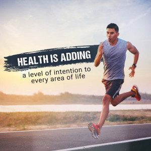 Man running on a road with motivational text overlay