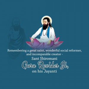 Image commemorating Guru Ravidass Ji on his Jayanti
