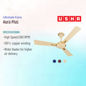 Usha Aura Plus ceiling fan with specifications