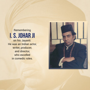 Portrait of I. S. Johar, Indian actor, writer, producer, and director.