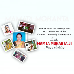 Birthday greeting for Mamata Mohanta with photos