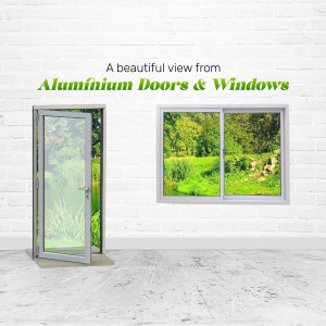 Aluminum door and window showcasing a beautiful outdoor view.