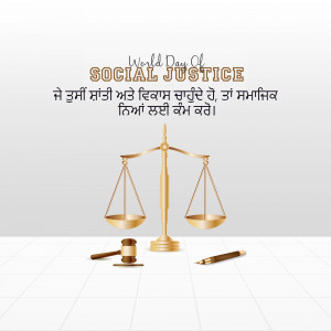 Scales of justice with gavel and pen for World Day of Social Justice