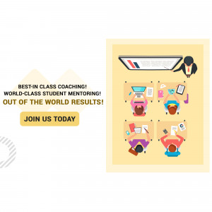 Top-down view of students studying with a coach, promoting online learning.