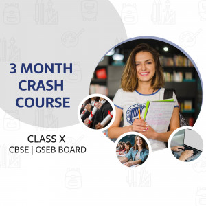Image advertising a 3-month crash course for Class X CBSE/GSEB board students.