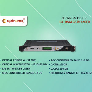 Optronix Transmitter 1310nm CATV Laser device with specifications