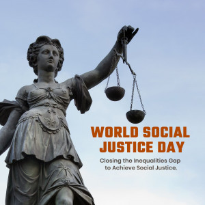Statue of Lady Justice with scales, promoting World Social Justice Day