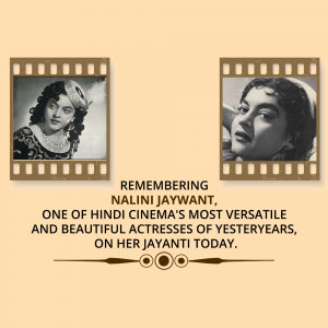 Image of actress Nalini Jaywant with text commemorating her birth anniversary.