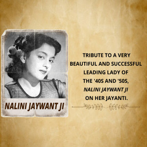 Black and white portrait of Nalini Jaywant Ji with text tribute