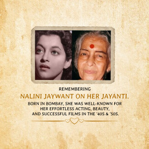 Portrait of Indian actress Nalini Jaywant in her youth and later years
