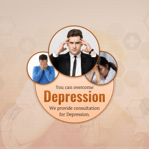 Image depicting people struggling with depression and a message of hope and support.