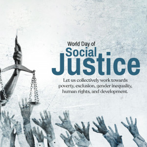 Image depicting hands reaching up towards a scale of justice, symbolizing the fight for social justice.