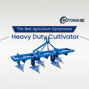 Blue heavy duty cultivator agricultural equipment by Rotomax