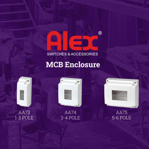 ALEX MCB Enclosures - AA73, AA74, AA75 models displayed in a workshop setting