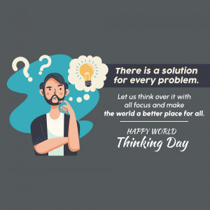 Illustration of a man thinking with question marks and a lightbulb above his head.