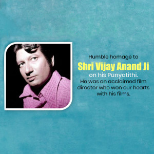 Portrait of Shri Vijay Anand Ji with a tribute message