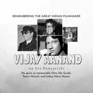 Collage of Indian filmmaker Vijay Anand