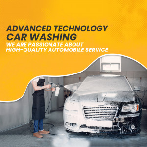 Car washing service with advanced technology and a professional technician.