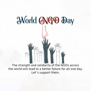 Illustration depicting hands reaching up towards a heart, celebrating World NGO Day.