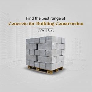 Stack of concrete blocks on a pallet, promoting building construction materials.