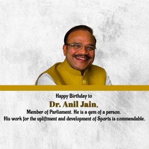 Portrait of Dr. Anil Jain, Member of Parliament